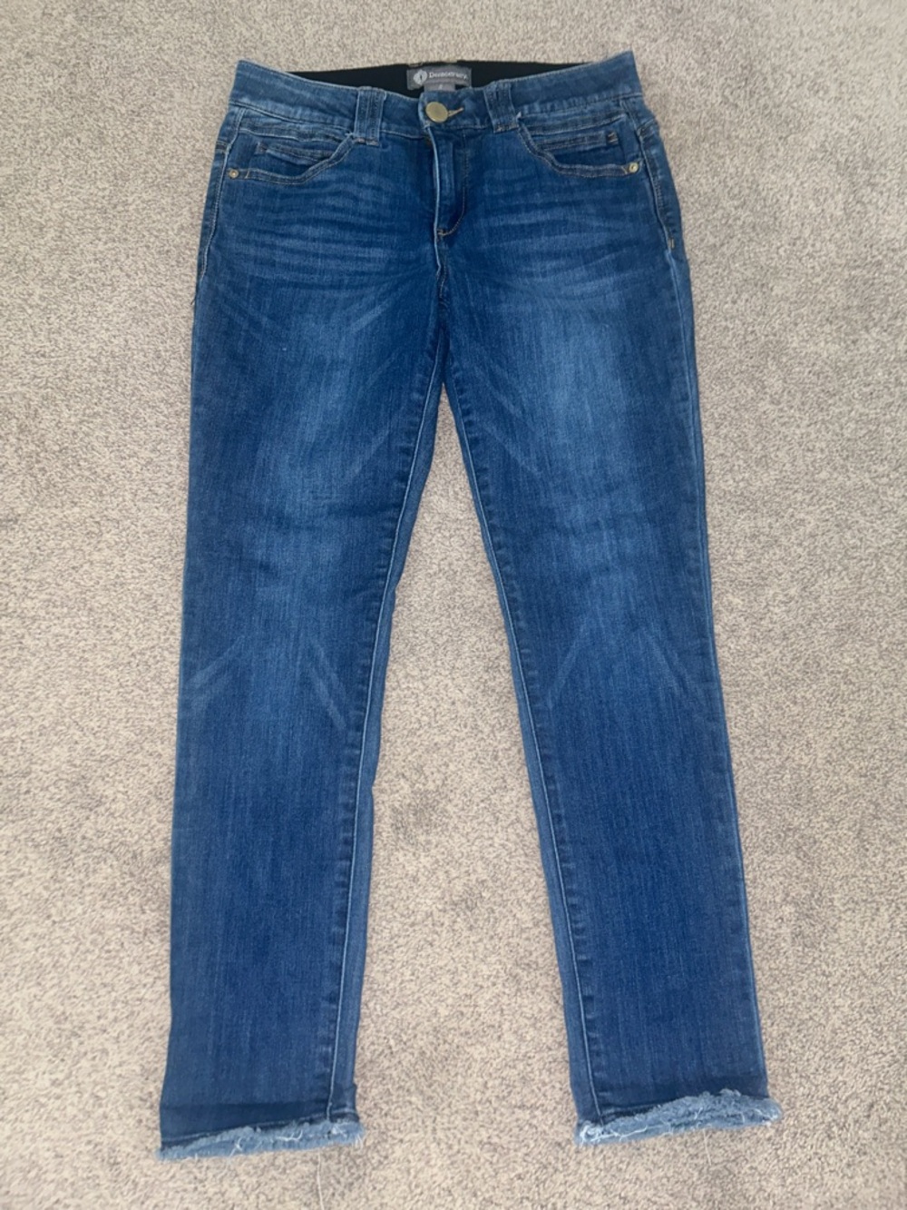 Democracy Women’s Dark Blue Skinny Jeans with Raw Hem